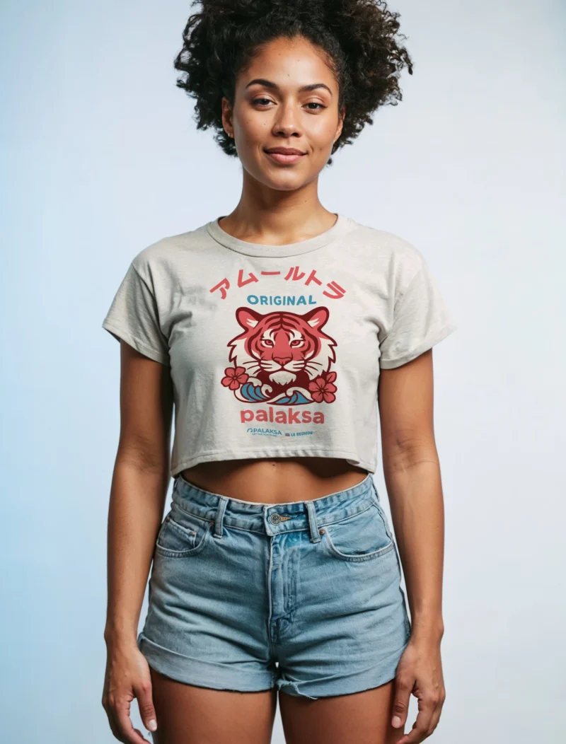 Crop-top femme - love tiger