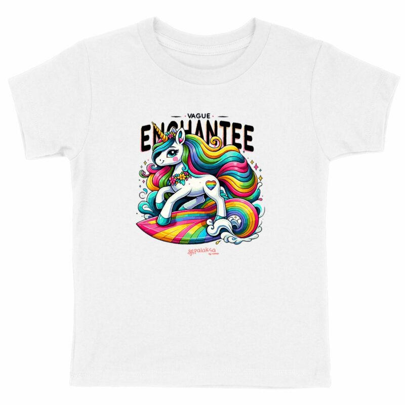 T-shirt fille – vague enchantée – coton bio premium