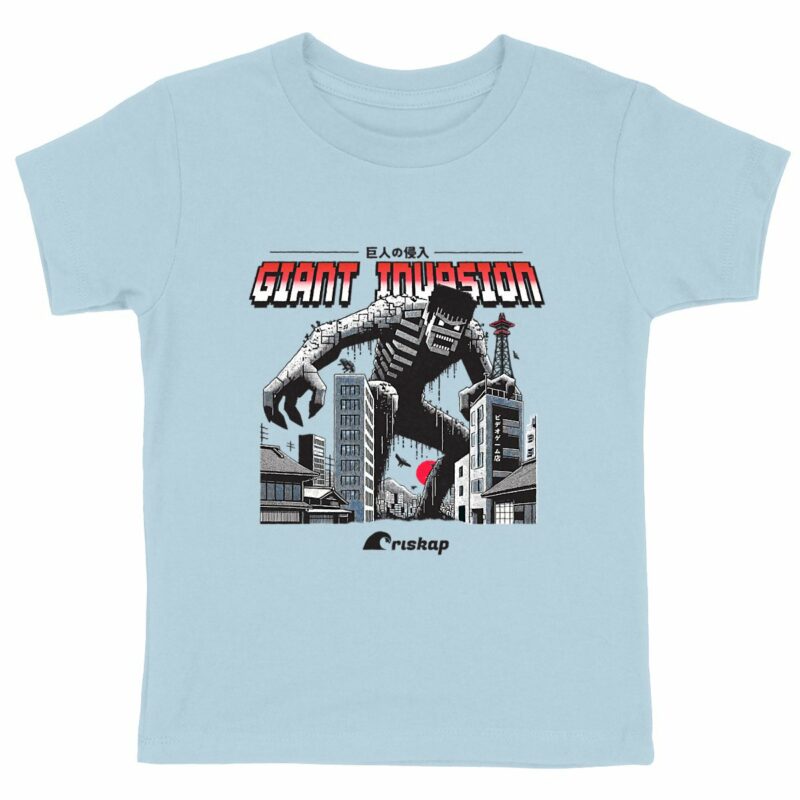 T-shirt garçon – giant invasion riskap – coton bio premium