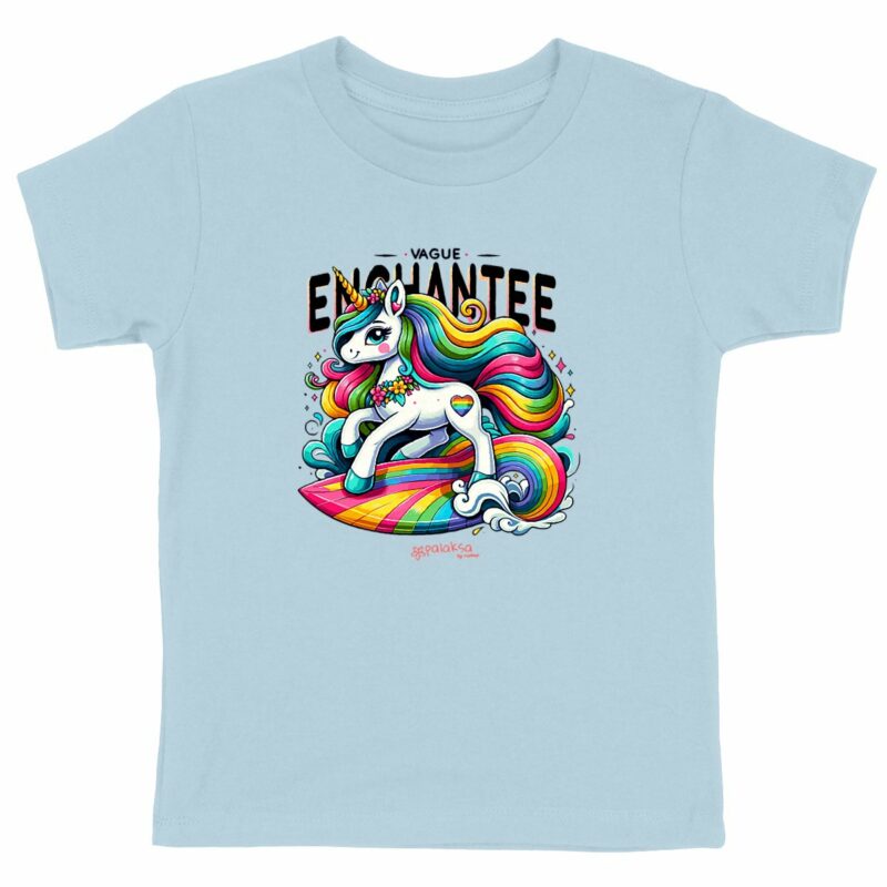 T-shirt fille – vague enchantée – coton bio premium