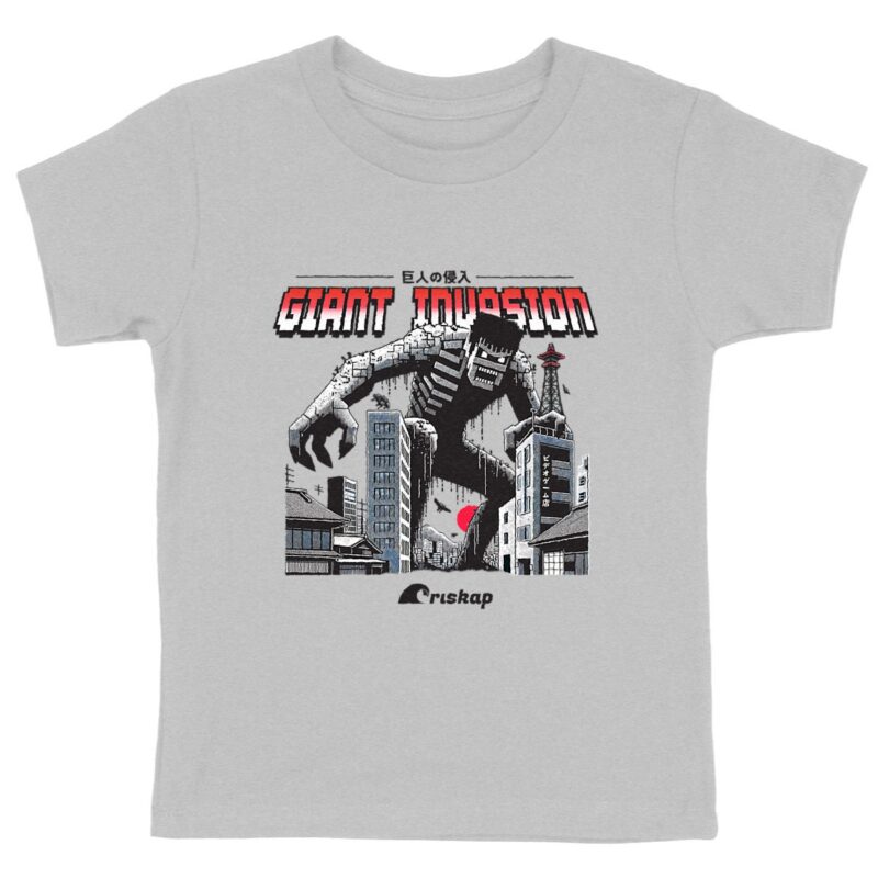 T-shirt garçon – giant invasion riskap – coton bio premium