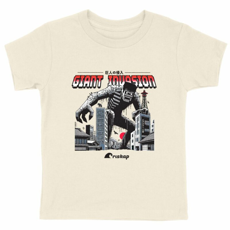 T-shirt garçon – giant invasion riskap – coton bio premium