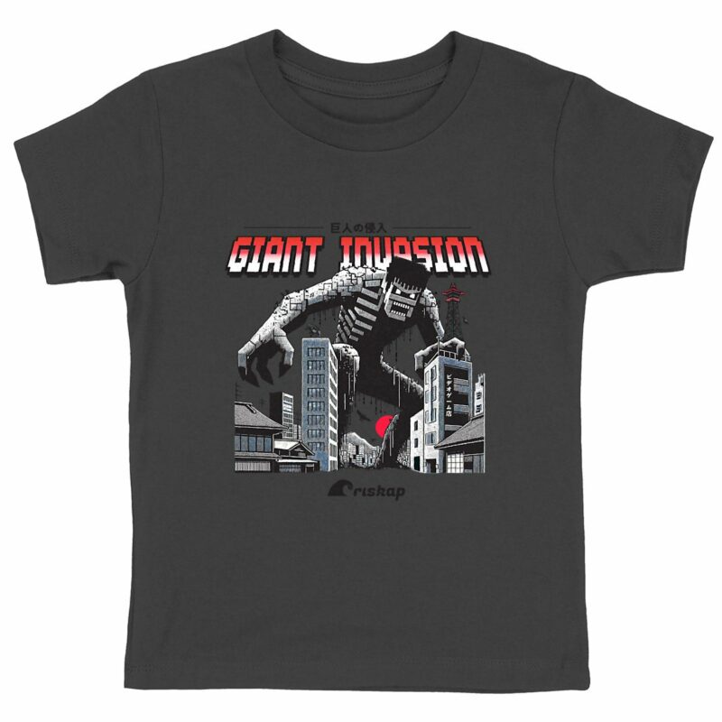 T-shirt garçon – giant invasion riskap – coton bio premium