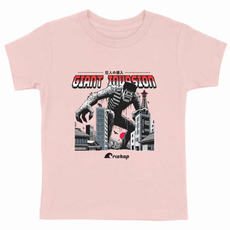 T-shirt garçon – giant invasion riskap – coton bio premium