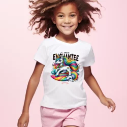 T-shirt fille – Vague Enchantée – coton bio premium