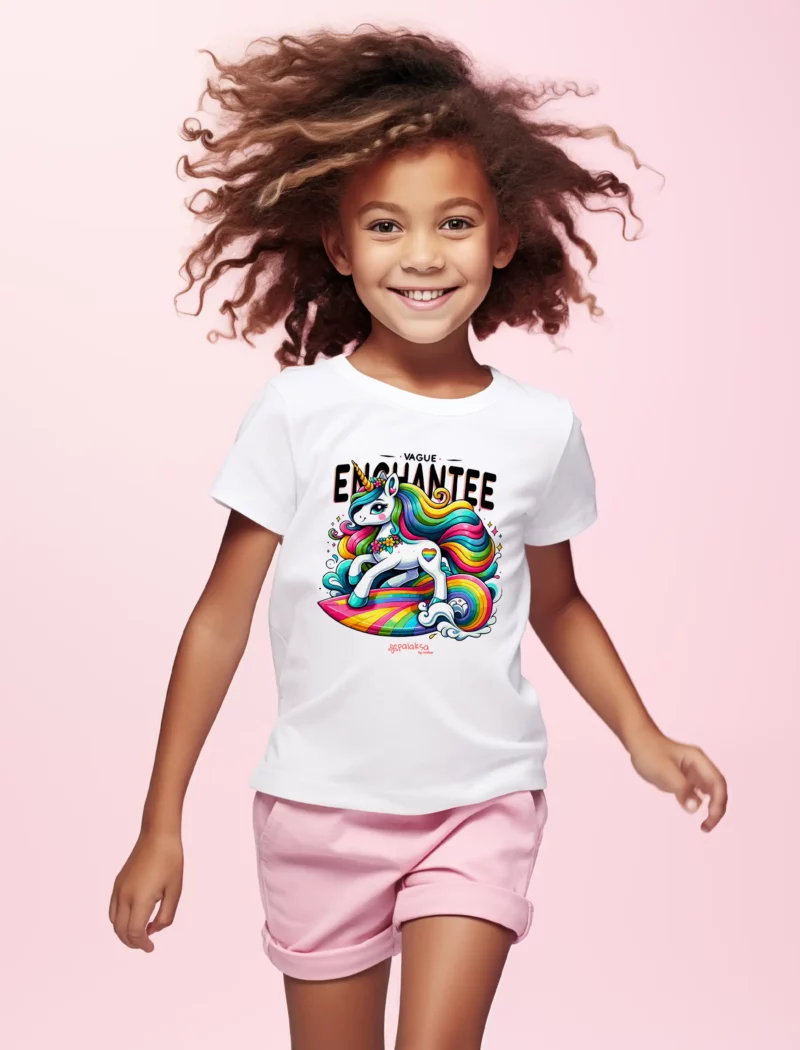 T-shirt fille – vague enchantée – coton bio premium
