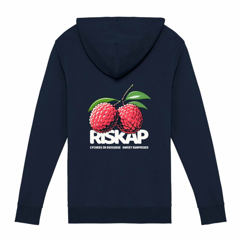 Sweat à capuche zippé - riskap lychees disguise - 85% coton bio, 15% polyester recyclé