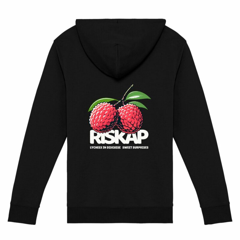 Sweat à capuche zippé - riskap lychees disguise - 85% coton bio, 15% polyester recyclé