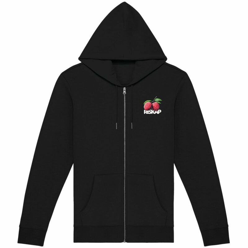 Sweat à capuche zippé - riskap lychees disguise - 85% coton bio, 15% polyester recyclé