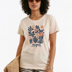 T-shirt Femme – Motif Fleurs – Coton Bio Premium