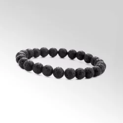 Bracelet en Pierre Naturelle - Noir - 17 cm