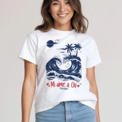T-shirt Femme - Vagues Coeur - Coton Bio Premium