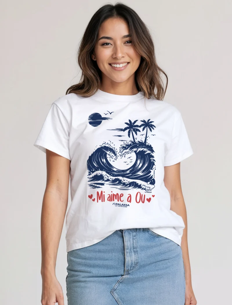 T-shirt femme - vagues coeur