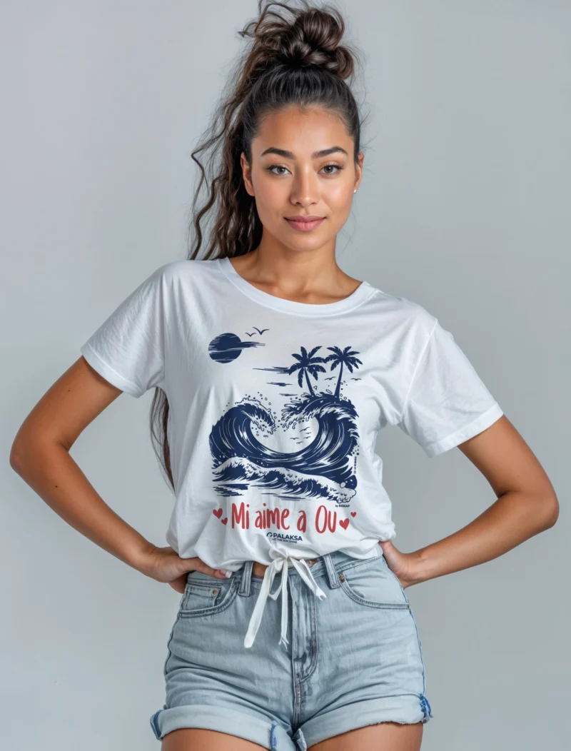 T-shirt femme - vagues coeur