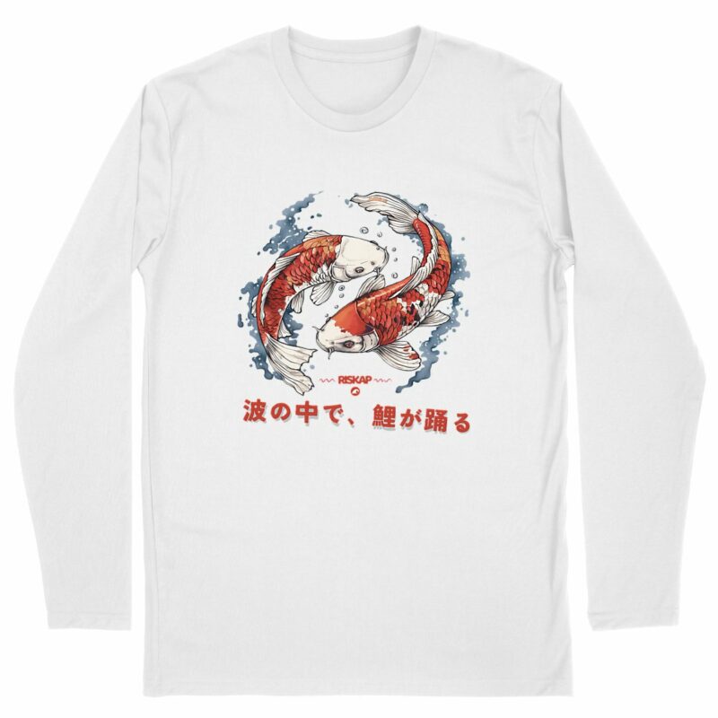 T-shirt homme manches longues - carpe koï - qualité premium bio