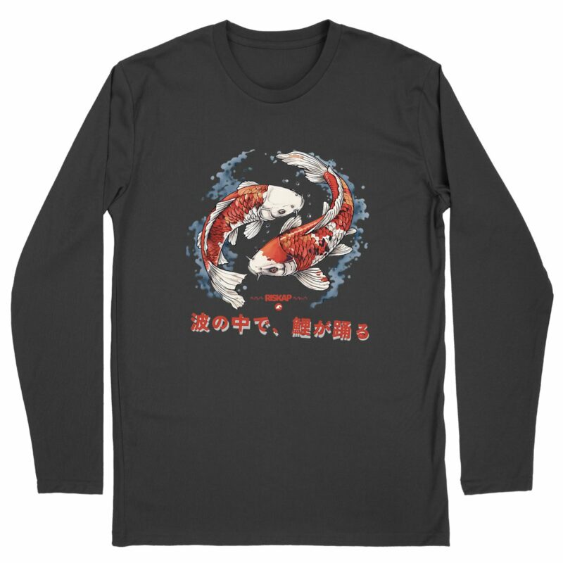 T-shirt homme manches longues - carpe koï - qualité premium bio