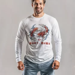 T-shirt homme manches longues - Carpe Koï - qualité premium bio