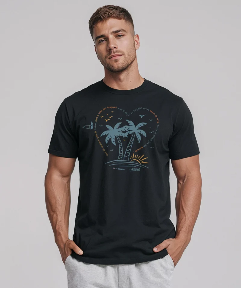 T-shirt homme - cœur tropical