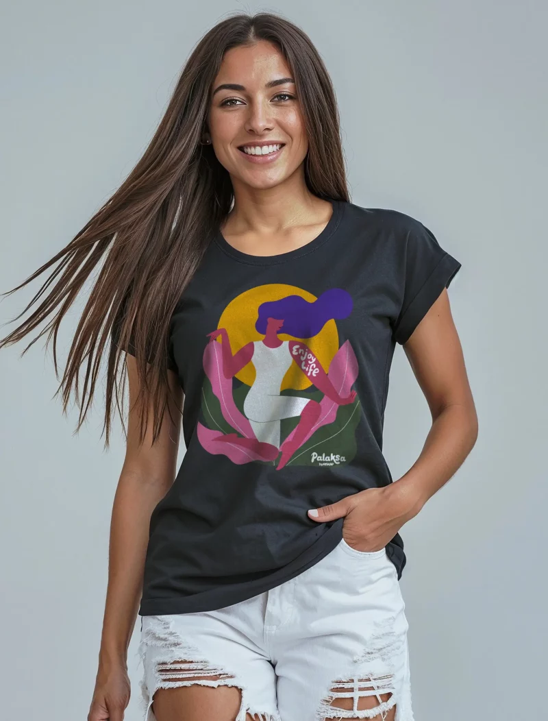 T-shirt femme coupe détente - enjoy life