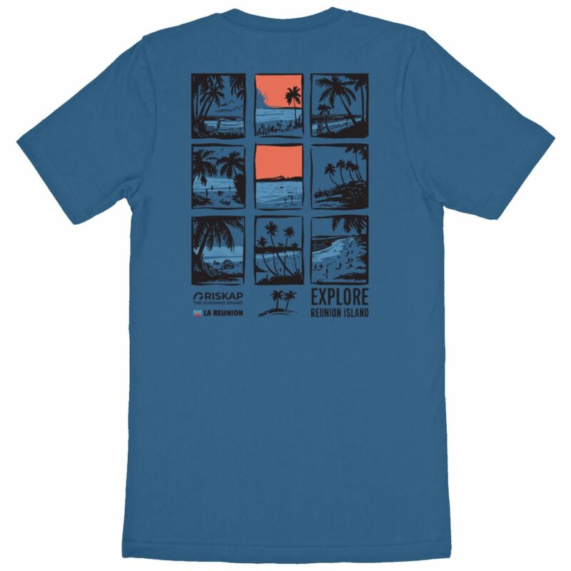T-shirt homme - explore reunion - coton bio premium