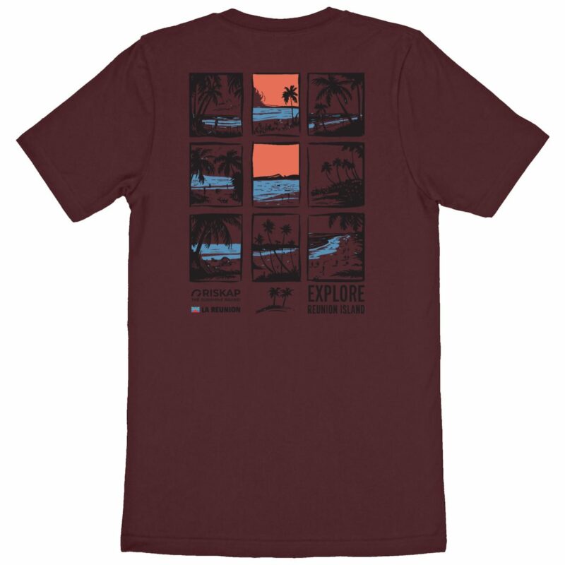 T-shirt homme - explore reunion - coton bio premium