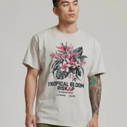 T-shirt Homme - Tropical Bloom - Coton Bio Premium